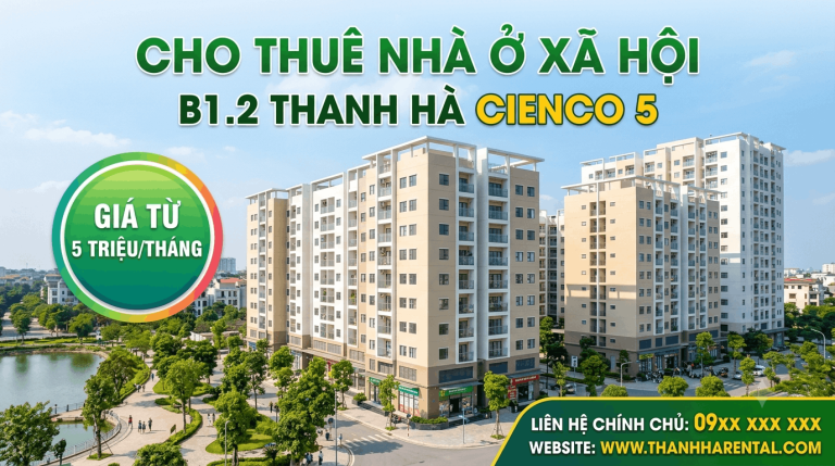 Thuê nhà ở xã hội B1.2 Thanh Hà giá từ 5 triệu tháng